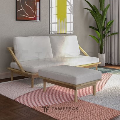 MACHI Sofa ชุดโซฟาไม้สัก 2 ที่นั่ง SO004