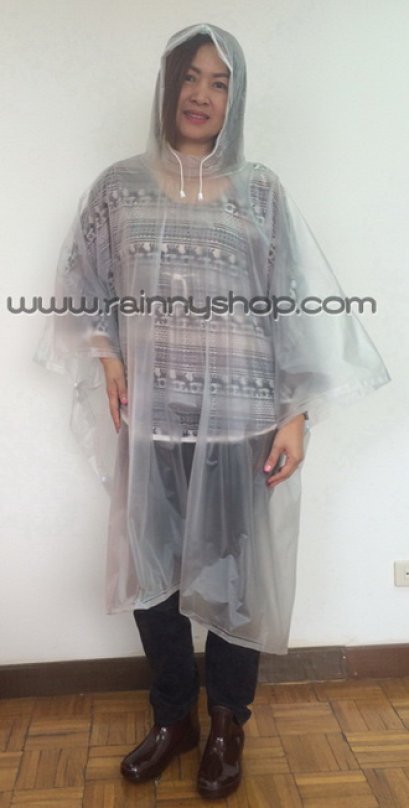 30-RG021-5 เสื้อกันฝนผู้ใหญ่ ใสมัว แบบค้างคาว