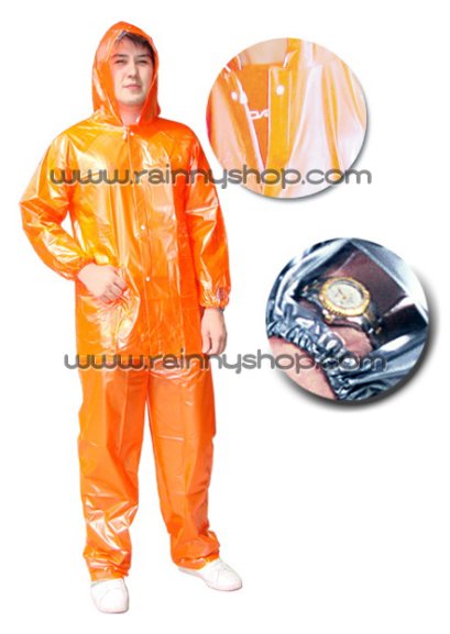 30-RG030Z เสื้อกันฝนผู้ใหญ่ ผ้ามุก แบบเสื้อ+กางเกง ติดซิป