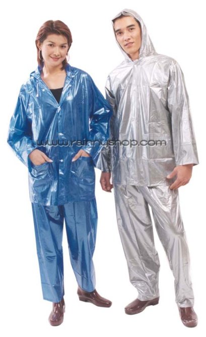 30-RG006 เสื้อกันฝนผู้ใหญ่ ผ้ามุก แบบเสื้อ+กางเกง (แขนปล่อย)