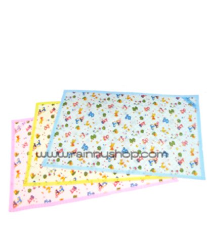 31-BS004 ผ้าพลาสติกปูรองที่นอนเด็ก (มีริม 1นิ้ว ใหญ่)