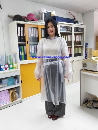 30-RV001 เสื้อกันฝนผู้ใหญ่ ใสมัว แบบคลุมกันเปื้อน