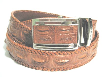 LuxeGator Exotic Croc Pattern Leather Alligator Belt