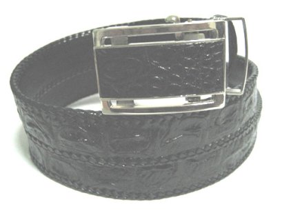 LuxeGator Exotic Croc Pattern Leather Alligator Belt