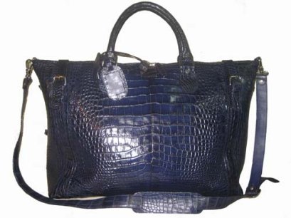 Premium Grade Croc Leather Belly Skin Women Handbag Bag Tote White Himalayan  New
