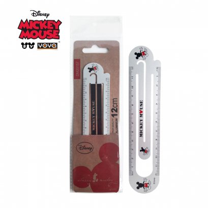 YOYA 12 cm Aluminum Ruler + Bookmark : Mickey&Friends DM20157