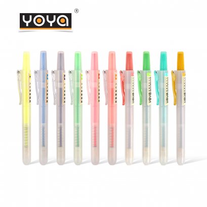 YOYA ปากกาเน้นข้อความ แบบกด DS-805S 10 สี