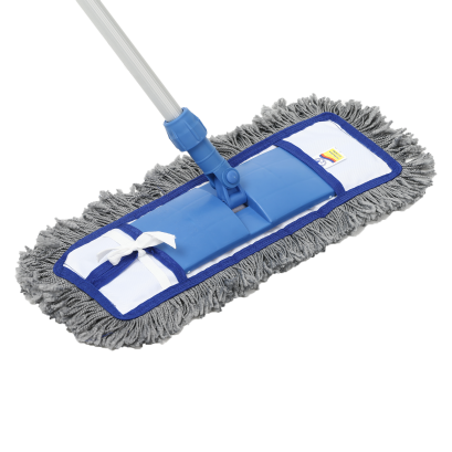 ม็อพเช็ดฝุ่น 16 นิ้ว ใยไมโครเทา ครบชุด ด้ามเหล็ก 1.2ม.