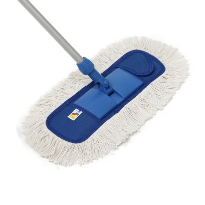 ม็อพเช็ดฝุ่น 16 นิ้ว ใยขาว ครบชุด ด้ามเหล็ก 1.2ม.