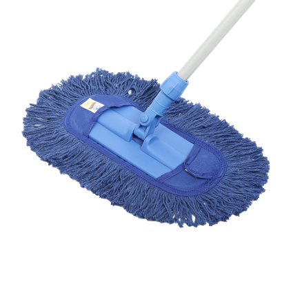 ม็อพเช็ดฝุ่น 12 นิ้ว ใยน้ำเงิน ครบชุด ด้ามเหล็ก 1.2ม.