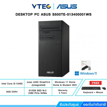 PC Asus S500TE-513400001WS | i5-13400 | 8GB DDR4 | 512GB M.2 | UHD 730 | B760 | WiFi 6 | Windows 11 + Office 2021