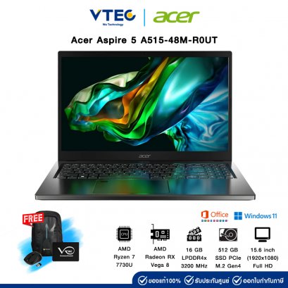 Acer Aspire 5 A515-48M-R0UT | AMD Ryzen7 7730U | 16GB LPDDR4X | 512GB M.2 | AMD Radeon | 15.6" | Windows 11 + MS 2021