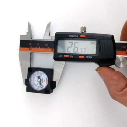 Mini gauge 27mm x 27mm x 8mm Radial Stem - 0-60psi