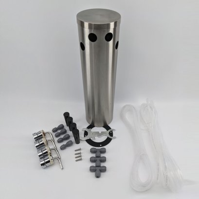 Quadruple Tap stainless Font Kit with SS Duotigh Short shanks and Black handles(Without Tap)-G2