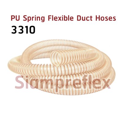 PU Spring Flexible Duct Hoses | Polyurethane hose with spiral spring steel wire 3310