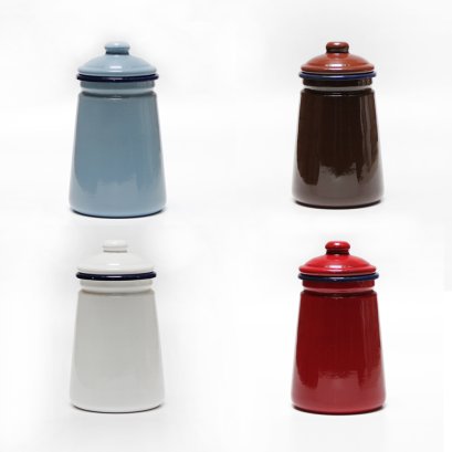 Enamel Untensils Pot with Lid