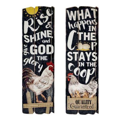 ภาพแขวน Vintage Rooster Pallet Wall Plaque