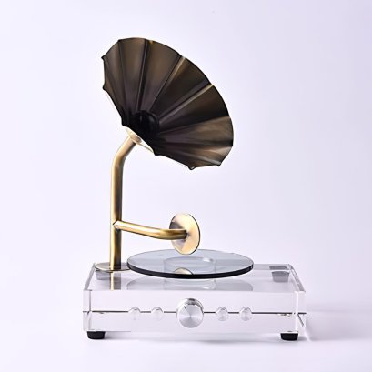 Metal & Crystal Gramophone Ornament