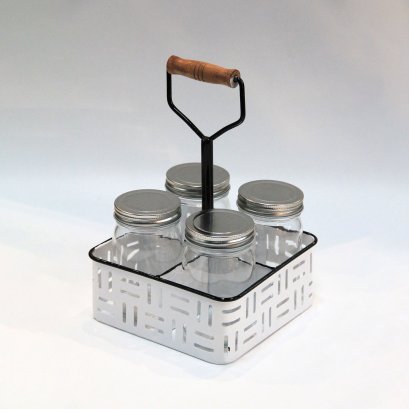 Seasoning Bucket w/4Glass Jar