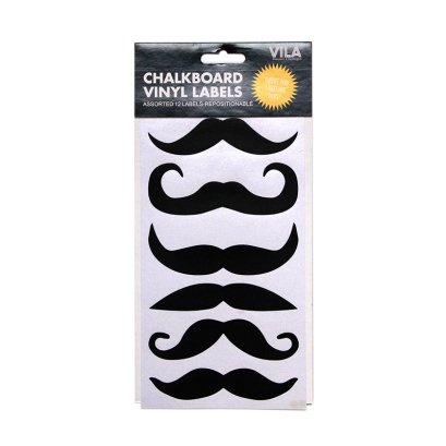 Mustache Removable Chalk Label, Set of 12 pcs.