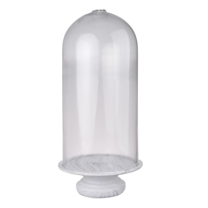 Rustic Couture Glass Dome With Marble Base