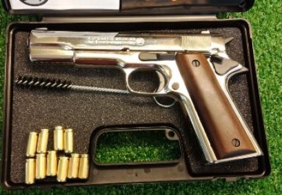แบลงค์กันBruniรุ่นCOLT M1911ด้ามไม้จริงแถมลูก10นัด