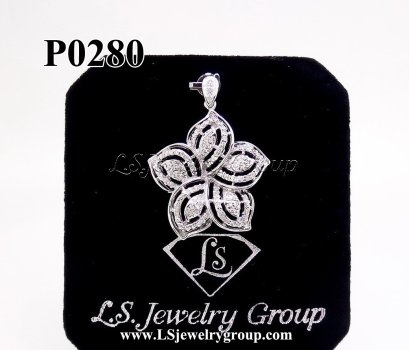 จี้เพชรแท้ธรรมชาติ 0.70 Ct. น้ำ100-99% เพชรแท้ธรรมชาติ H&A-รัชเชี่ยนคัท 104 เม็ด  White gold เปอร์เซ็นต์สูงสุด หนัก 7.30 g.