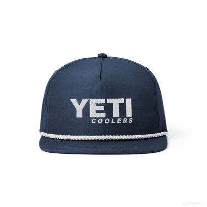 YETI COOLERS FLAT BRIM ROPE HAT NAVY