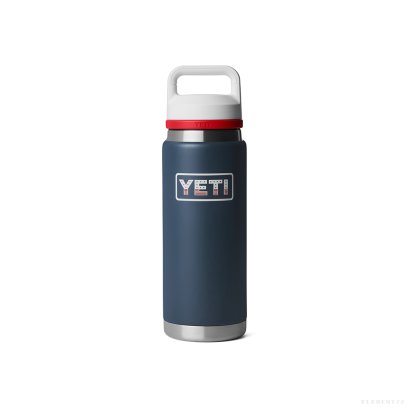 Rambler® 26 oz Water Bottle  WITH COLOR-BLOCKED CHUG CAP ( NAVY/RESCUE RED/WHITE )
