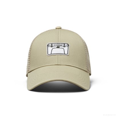 TUNDRA BADGE LOW PRO TRUCKER HAT KHAKI