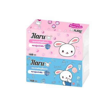 กระดาษ ทิชชู่ Haru Cotton รุ่น 168 แผ่นคู่ 1 ห่อ