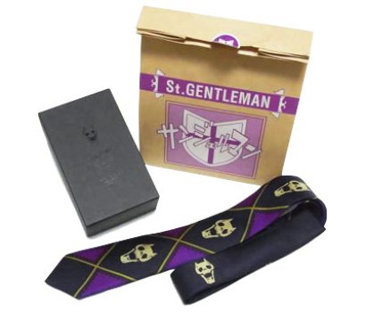 [RARE] Ultra Violence JOJO Yoshikage Kira&#039;s Tie Purple Color with St. Gentleman Bag,  Jojo&#039;s BIzarre Adventure Part 4, Diamond is Unbreakable, โจโจ้ ล่าข้ามศตวรรษ ภาค 4, เพชรแท้ไม่มีวันสลาย, เนคไทของโยชิคาเงะ คิระ