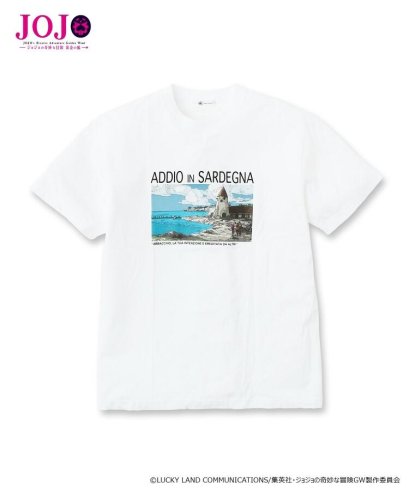 [NEW][SIZE-M] JOJO tk.TAKEO KIKUCHI, T-Shirt ADDIO IN SARDEGNA, WHITE, Jojo&#039;s Bizarre Adventure Part 5, Vento Aureo, Golden Wind(copy)