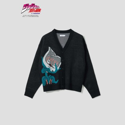 fanfigs_graniph_jojo_s_bizarre_adventure_diamond_is_unbreakable_washable_jacquard_knit_cardigan_stray_cat
