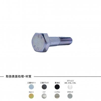 steel zinc cr+3 4.8 hexagon bolt half thread jis b-1180 4.8 六角ボルト 半ネジ