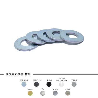 steel zinc cr+3 round washers jis b-1256 座金