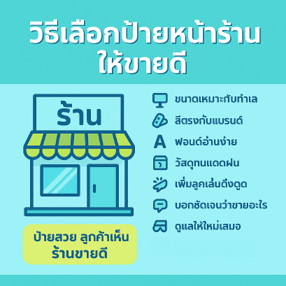 วิธีเลือกป้ายหน้าร้านให้ขายดี ดึงดูดลูกค้าได้ตั้งแต่แรกเห็น