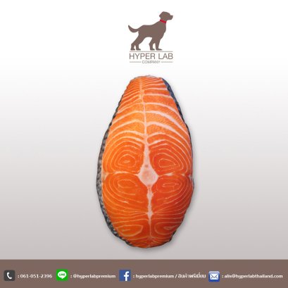 หมอนรูปอาหาร รูปชิ้นปลาแซลมอน สกรีนสองด้าน