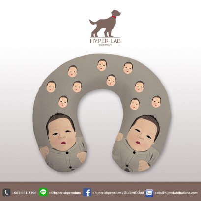 หมอนรองคอสกรีนรูปวาด
