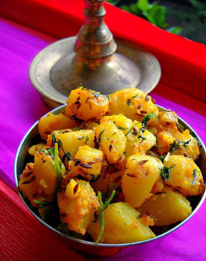 Aloo Jeera Vegan -Potato cooked with cummin seeds