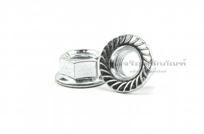 หัวน็อตติดจาน-หัวน็อตติดแหวน (Flange Hex Nut Steel) M12x1.75