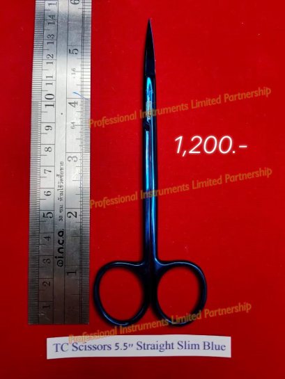 Tc Scissors 5.5&quot; Straight Slim-Blue