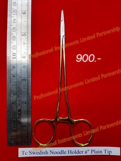 TC Swedish Needle Holder 6&quot; Plain Tip-Gold