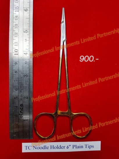 TC Needle Holder 6" Plain Tip-Gold