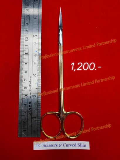 TC Scissors 6&quot; Curved Slim-Gold
