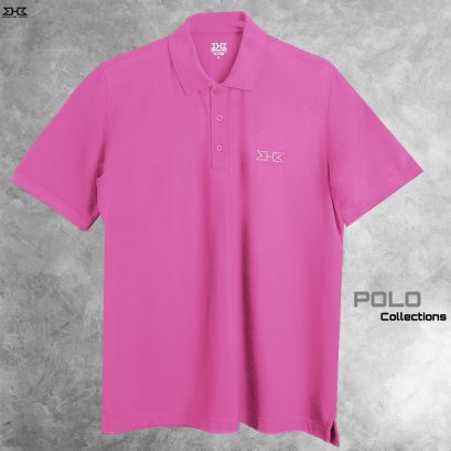 เสื้อโปโลไซส์ใหญ่ สีชมพู 2XL (52")