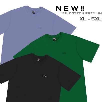 เสื้อยืดแขนสั้นไซส์ใหญ่ คอกลม สีพื้น IMP. COTTON PREMIUM XL 48”- 5XL 64”