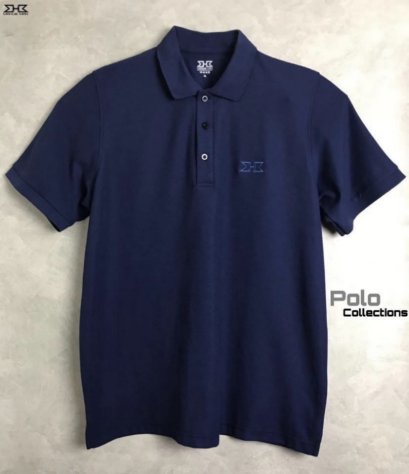 เสื้อโปโลไซส์ใหญ่ สีกรมเข้ม 2XL - 5XL