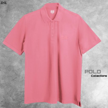 เสื้อโปโลไซส์ใหญ่ สีชมพูพีช  XL 48"- 5XL 64"