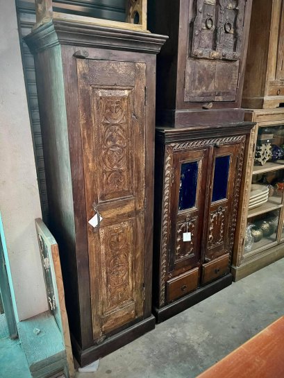 CTM18 Single Door Carved Cabinet